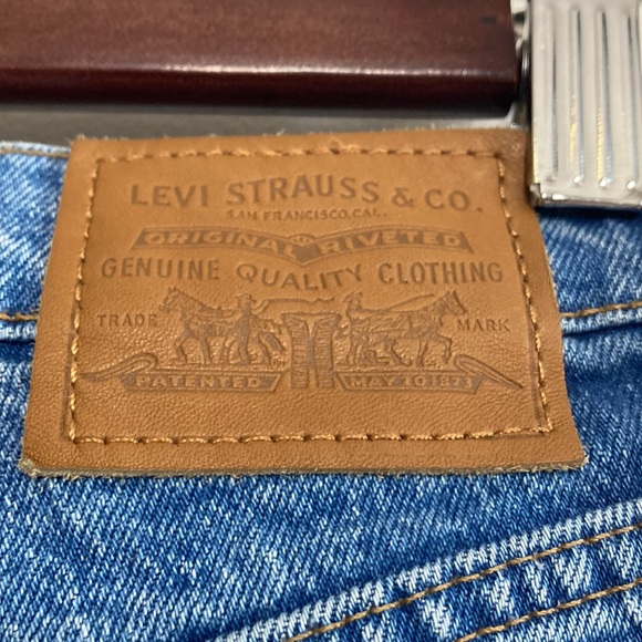 Levi’s Ribcage Straight Ankle Blue Jeans Size 24 Raw Hem Fray Stonewash 90s - Picture 9 of 13